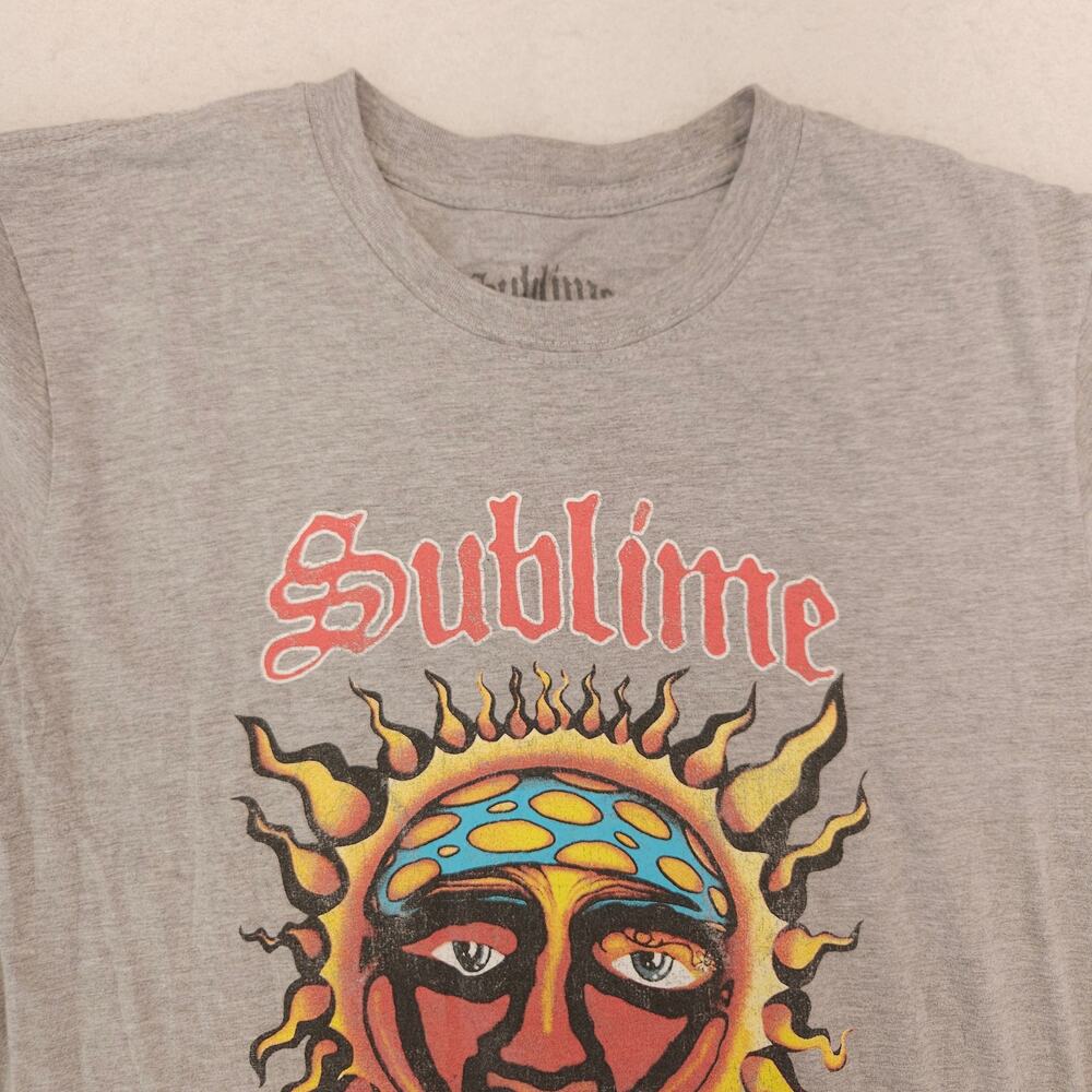 Sublime Casual Graphic Crew Neck Short Sleeve T Shirt Womens Size Large L Gray